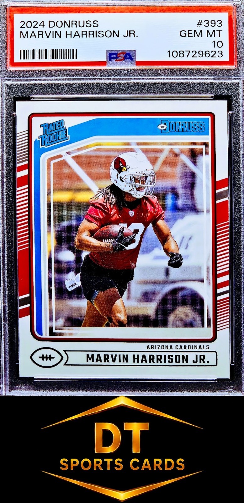 2024 DONRUSS MARVIN HARRISON JR. #393 RATED ROOKIE PSA 10 GEM MINT view 1