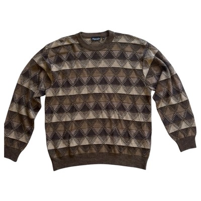 Marcello men's large made in Italy Marino wool Blend brown sweater