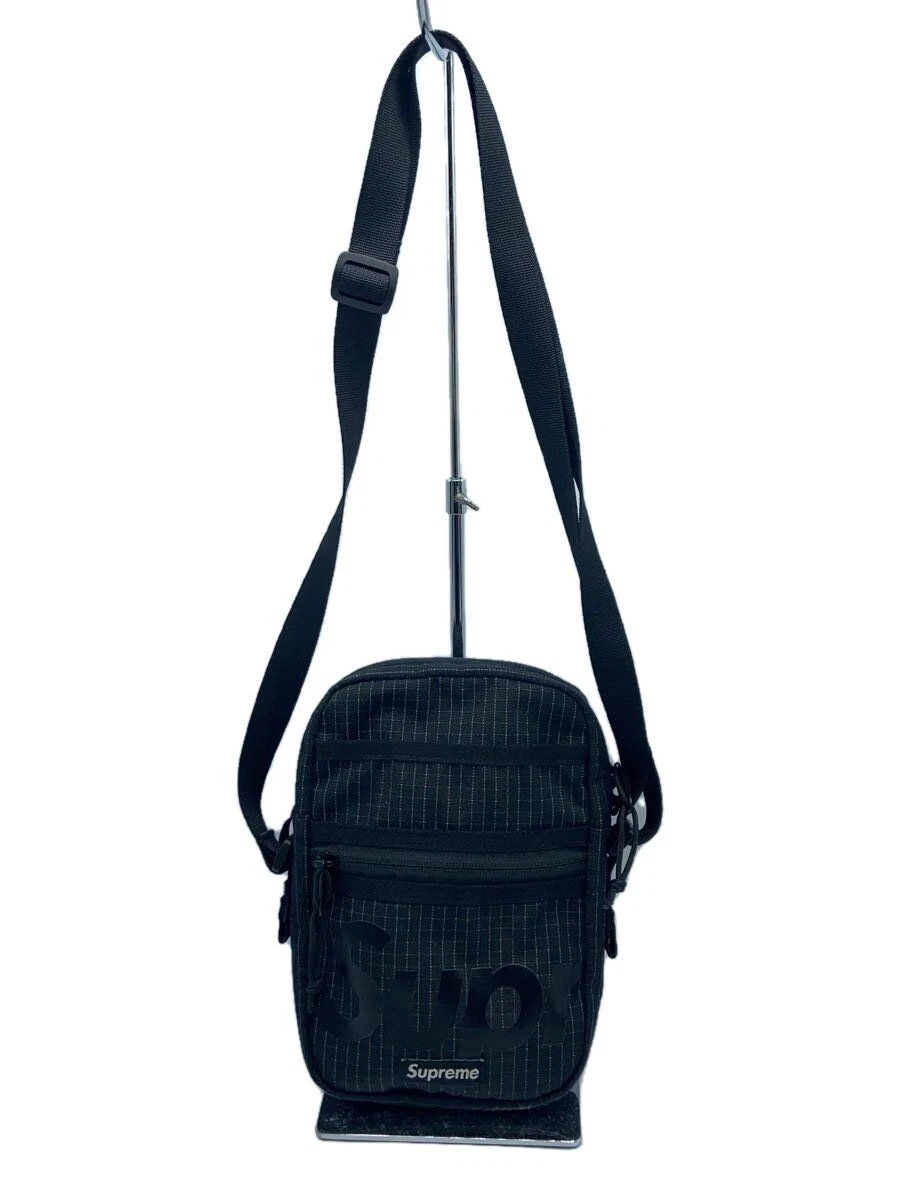 Sac bandoulière Supreme polyester noir à carreaux occasion