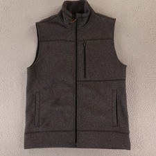 Goodfellow Vest Mens M Gray Heather Polyester Fleece Jacket Ful Zip Pocket