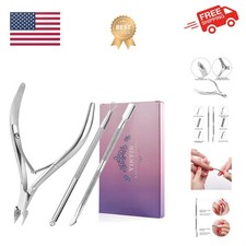 Cuticle Trimmer with Cuticle Pusher and Cutter, Professional Stainless Steel ...