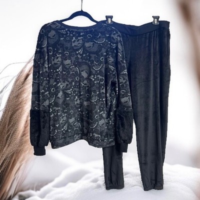 Simply Vera Vera Wang Wang Velour Top & Jogger Pants Pajama Set Loungewear XL