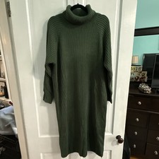 Beautiful Green Long Sweater Dress Woman’s SHEIN Frenchy Brand SZ 1X NWT