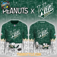 Personalize Iowa Wild Peanuts Night 2026 Snoopy Game Hockey Shirt Men's Fan Gear