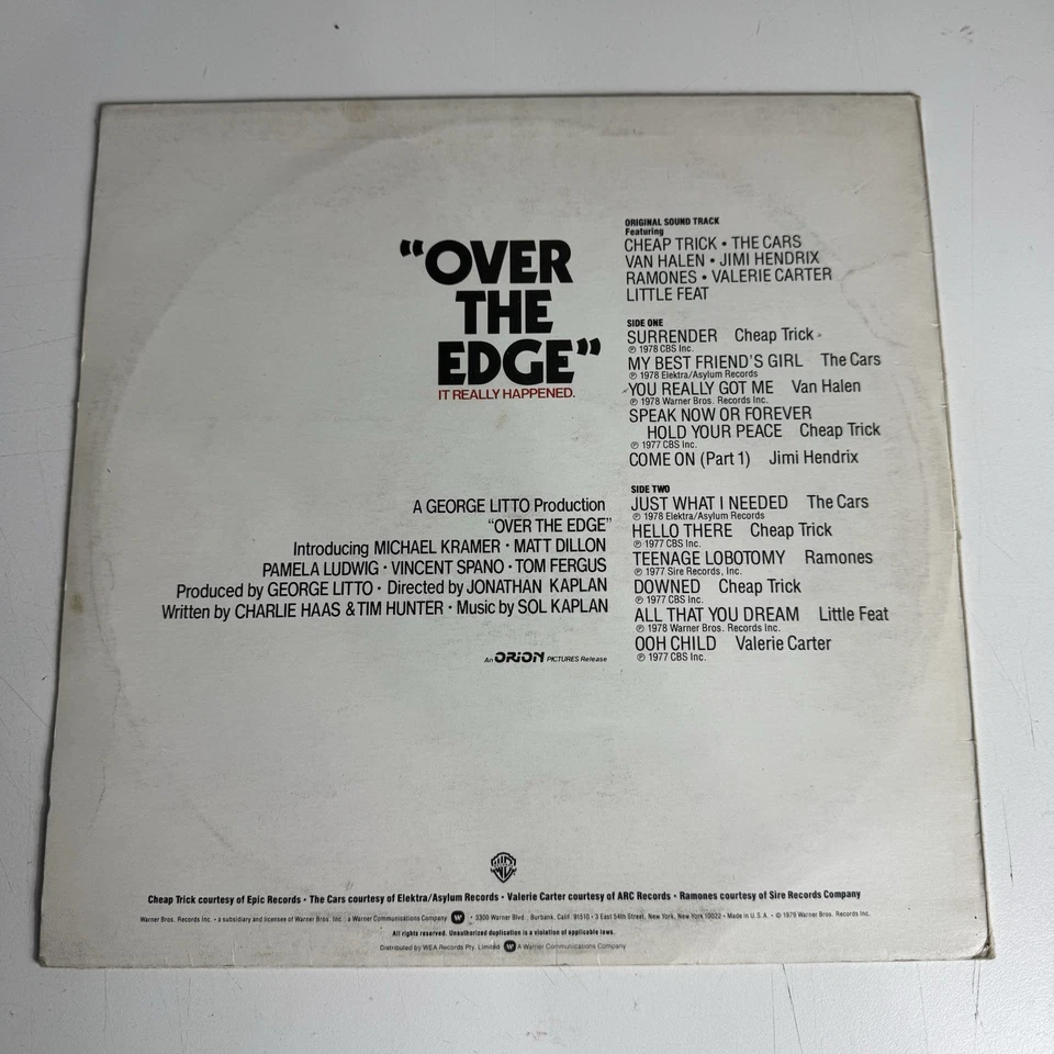 Over The Edge It Really Happened Soundtrack Vinyl LP Warner 1979 BSK3335 - Image 2 of 4