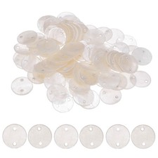 100-Pack Round Shells Pieces, 0.6 Inch Natural Shells for Crafts White 