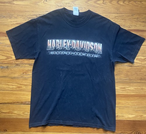 Shut Up And Ride Harley-Davidson Unisex Tee Front And Back Logo Short Sleeve S L