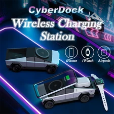 CyberDock 3-in-1 Wireless Charging Station for MagSafe iPhone/AirPods/iWatch NEW