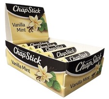 12 Pack: ChapStick Vanilla Mint Lip Balm Tubes, 0.15 oz Limited Edition