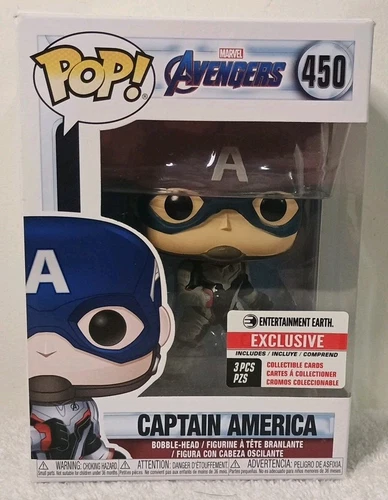 Funko POP! Marvel Avengers Captain America #450 Entertainment Earth Bobblehead
