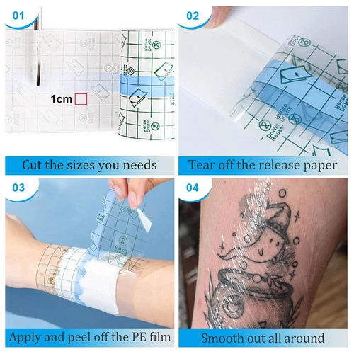 Emalla 3 Rolls Tattoo Second Skin Film Waterproof Tattoo Aftercare Bandage image 3