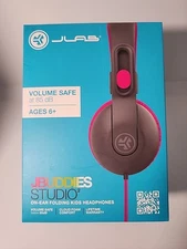 New JLab JBuddies Studio 2 Wired Kids Headphones Black/Pink  for Audio / Media