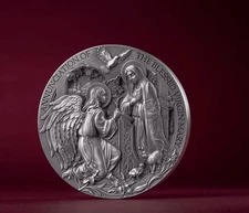 2025 Cameroon Bible Stories The Annunciation 2 oz Silver High Relief Coin