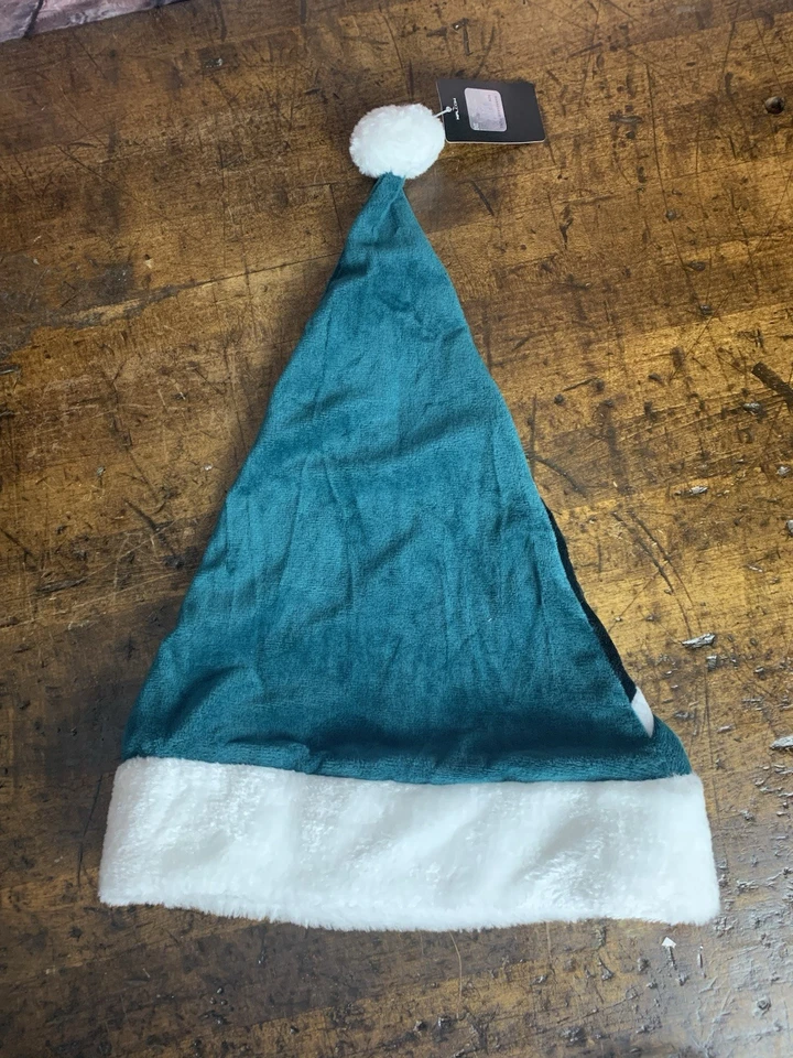 NFL Philadelphia Eagles Striped Embroidery Fleece Santa Hat For Christmas New! - Image 3 of 3