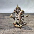 old India Decorated Old Handwork Bronze Carved Buddha Make Love Statue