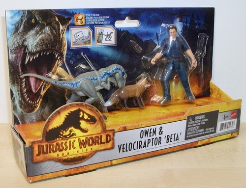 Jurassic World - Owen & Velociraptor Beta Dinosaurier Actionfiguren -