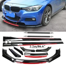 Front Bumper Lip Chin Spoiler Splitter Body Kit Glossy Black For BMW 220i 228i