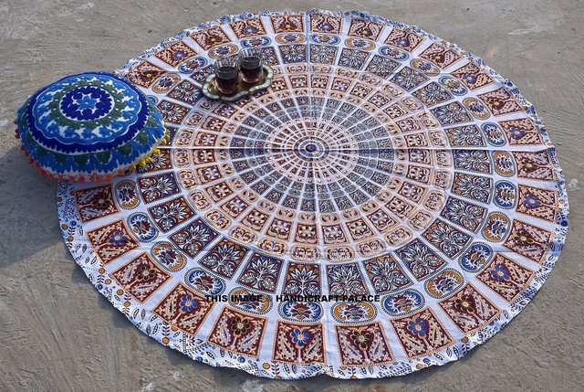 Indian Round Wall Hanging Bohemian Yoga Mat Throw Hippie Beach