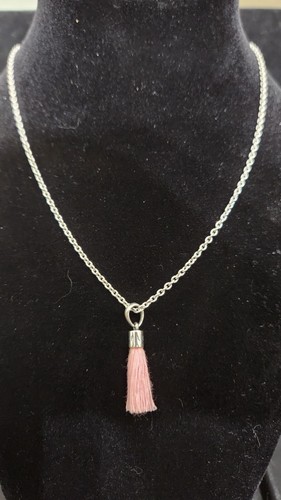 Genuine Pandora Pink Tassle Pendant Sterling Silver Necklace. 16-18 inch - Picture 13 of 13