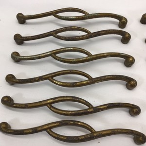 12 Vintage Mid Century Modern Metal 5 Dresser Drawer Pulls
