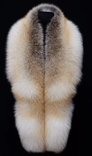 Premium Golden Island Fox Fur Handmade Stole Boa Shawl Shoulder Wrap 70"