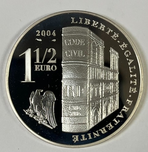 2004 FRANCE 1½ EURO Silver Proof Napoleon I Coronation Low Mintage W/ Box & COA - Picture 3 of 13