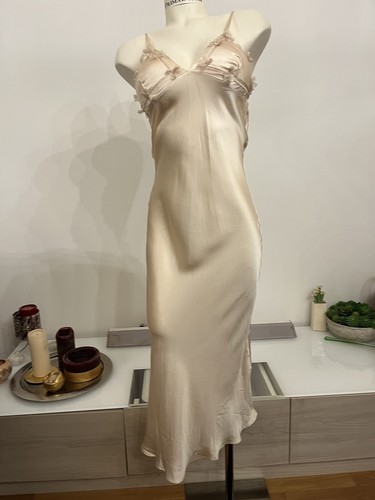 Majolaine lange Robe aus Seide Größe UK 8 FR 38 gelb brandneu mit Etikett