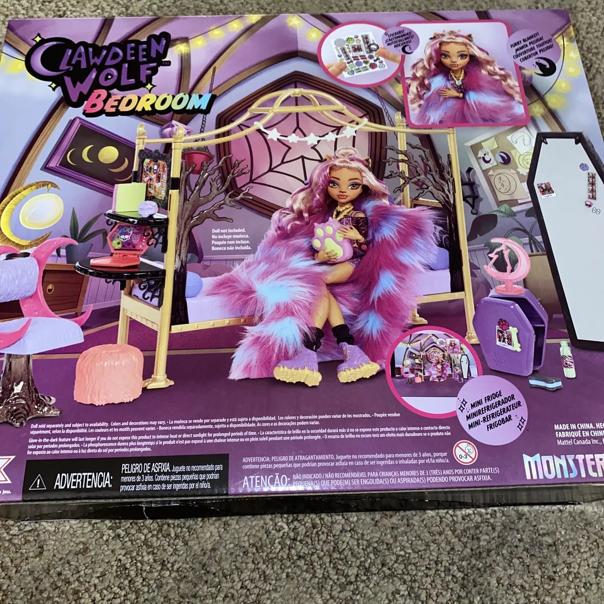 BRAND NEW SEALED MONSTER HIGH 2022 RELEASE CLAWDEEN WOLF BEDROOM