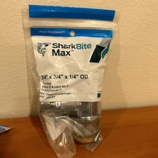 SharkBite 3/4 x 3/4 x 1/4 Inch Compression Tee Stop Valve Push to Connect
