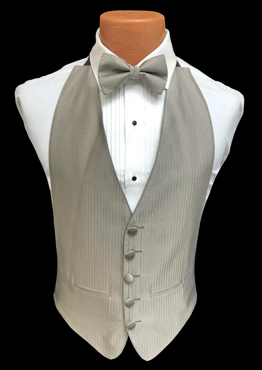 Champagne vest clearance and bow tie
