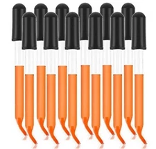 Medicine Art Essential Oils Eye Glass Dropper Pipette 3" Curved Tip 1ml(12 Pack)