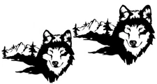 Forest Mountain Wolf Vinyl Decal Car Truck Window Tablet Tumbler Laptop