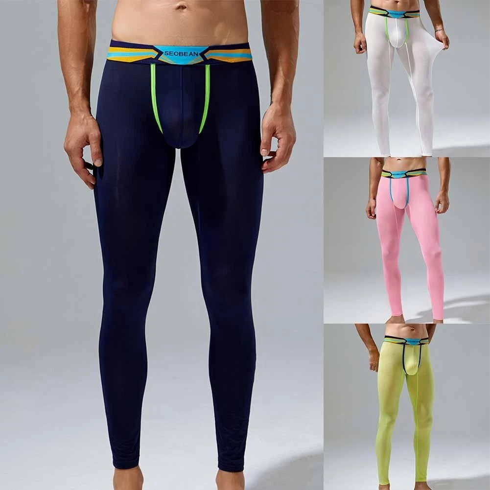Stylish and Breathable Transparent Mesh Legging Pants for Men s Underwear