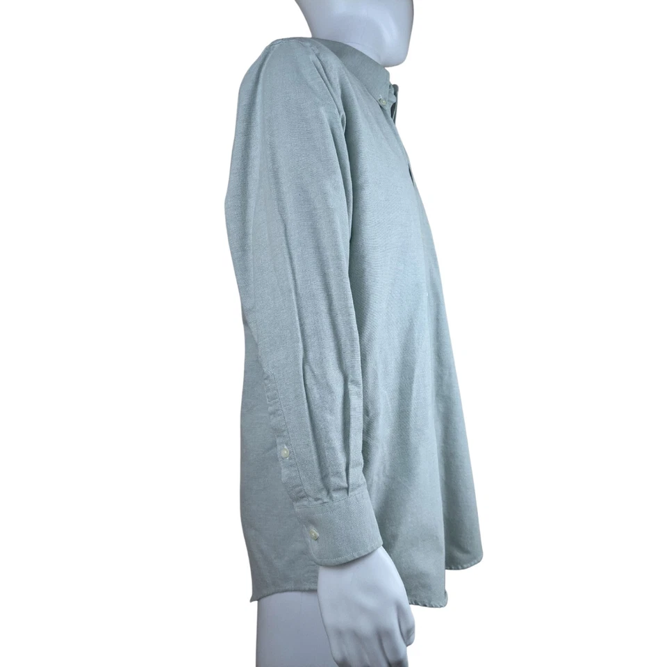 Camisa de vestir Massini para hombre mediana verde Oxford abotonada negocios informal oficina Foto 4 de 4