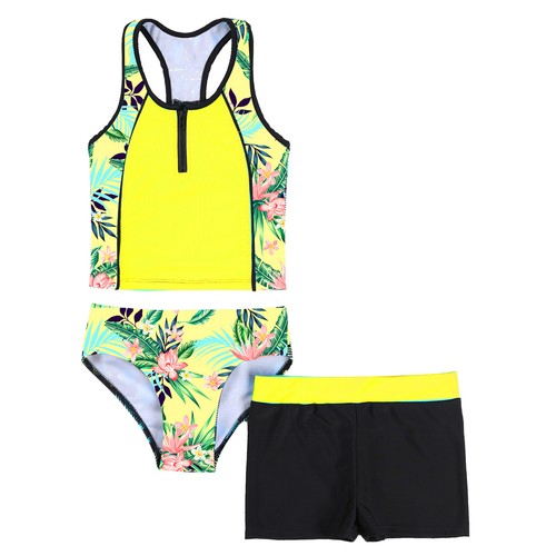 Girls Bathing Suit Tankini Sets Shorts Bikini Top+Bottom Scoop Neckline Tank To - Picture 30 of 124