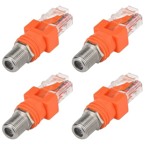 Lot De 4 Adaptateurs Coaxial Vers Ethernet SODIAL - Convertisseur Connectique F Femelle, Neuf