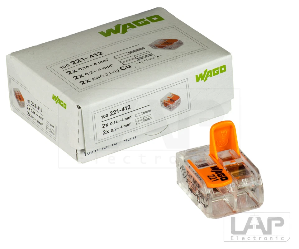 Wago 221-412 Klemmen Dosenklemmen Hebelklemmen Klemme | 5-100 Stück