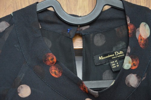 Vestido Massimo Dutti (Grupo Zara) Estampado Confeti Negro Línea A Real EU 40 US8 - Imagen 12 de 17