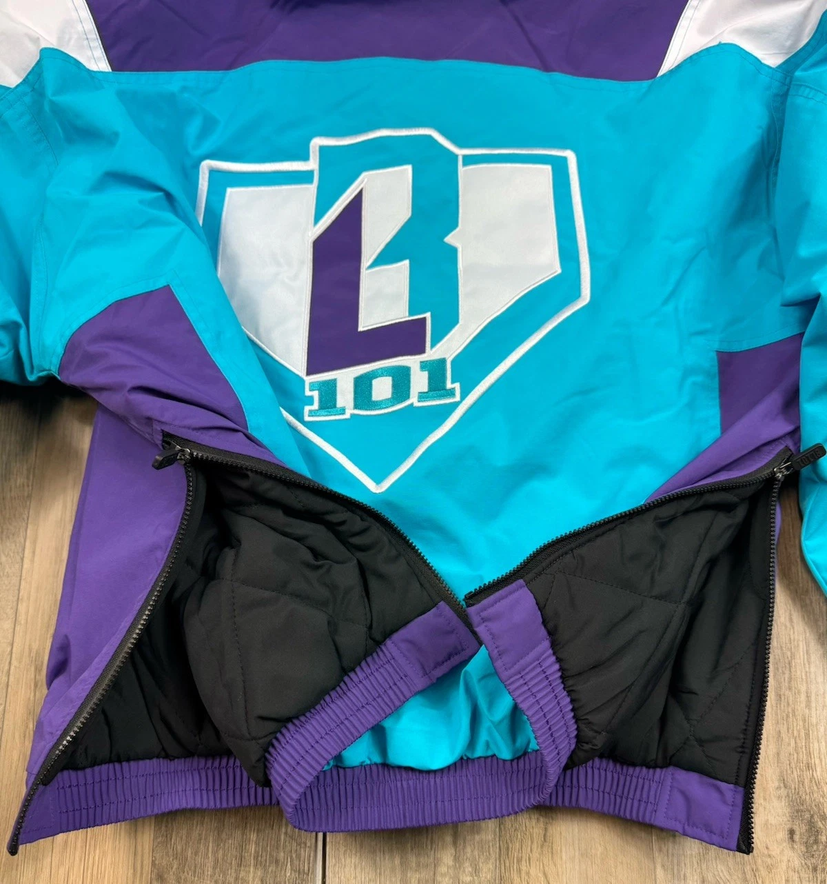 Baseball Lifestyle 101 BL101 Colorblock Pullover Jacket Blue/Purple Size S New image 13