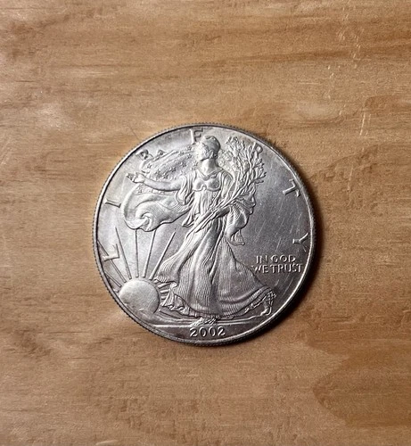 U.S. Mint American Eagle 2002 1 oz Silver Coin .999 Fine Uncertified Bullion