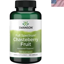 Swanson Chasteberry Fruit 400mg - 120 Capsules for Menstrual & Menopausal Health