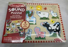 Melissa and Doug Farm Animals Sound Puzzle, 8 Animals with Sound - New, Sealed