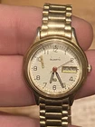 Vintage Seiko Watch Gold Tone Womens 23mm Day Date 3Y03-0A29 Runs But As-Is