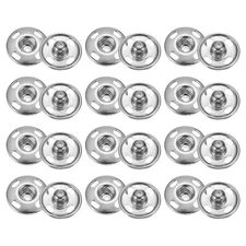 18 Set Sew-on Snap Buttons 17mm Metal Snap Fastener Buttons, White