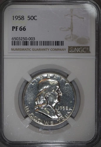 1958 Proof • Franklin Half Dollar 50C - NGC PF66 - 100% Original Coin! PQ++ #110