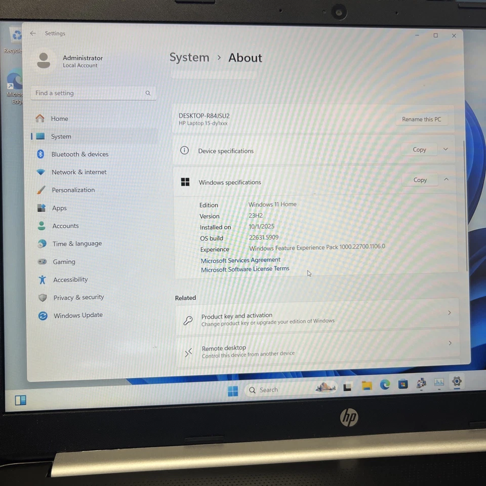 HP Notebook 15-dy1751ms Intel Core i5-1035G1 1GHz 16GB RAM 512GB SSD GRADE C - Bild 4 von 4