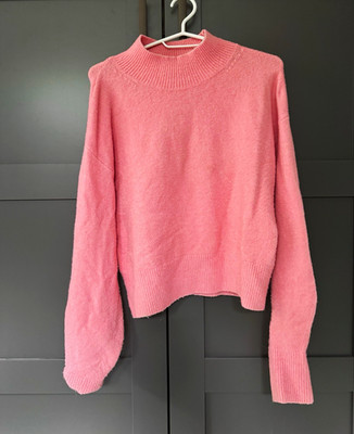 & Other Stories Damen Pullover Gr.XS Rosa Strick Stehkragen Langarm