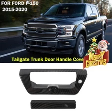 Carbon Fiber Tailgate Trunk Door Handle Cover Trim For Ford F150 F-150 2015-2017