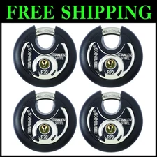 Cut Resistant Padlock Set - Keyed Lock for Storage, 4 Pack