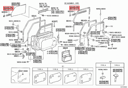 Genuine LandCruiser FZJ71 FZJ70 FJ75 FJ73 FJ70 Front Door Outer Weatherstrip Kit - Picture 6 of 11